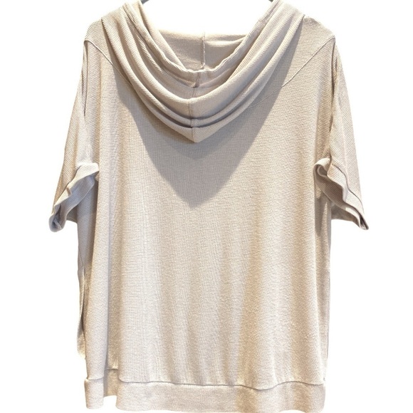 𝅺Victoria’s Secret waffle knit Loungewear Short Sleeve Zip top SZ M - Picture 3 of 7